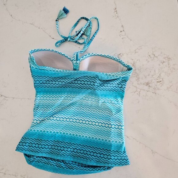 BLUE Rod Beattie Riding A Wave Tankini Swim Top, Turquoise, Size 6 - Picture 3 of 11